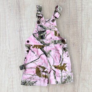 Cabela’s Baby Overalls Pink Camo Shortalls Hunting Cotton Outfit Infant 12-18 M